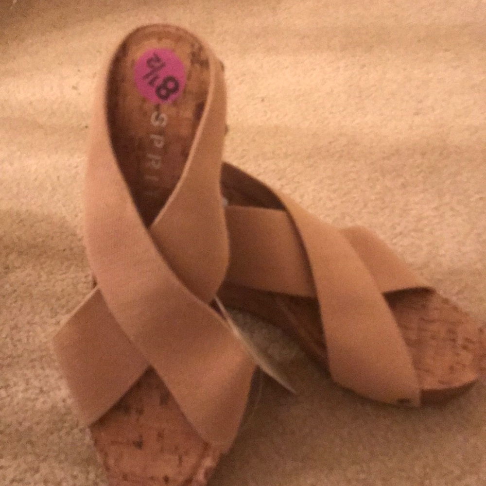 Esprit oceans nude wedge sandals NWT
